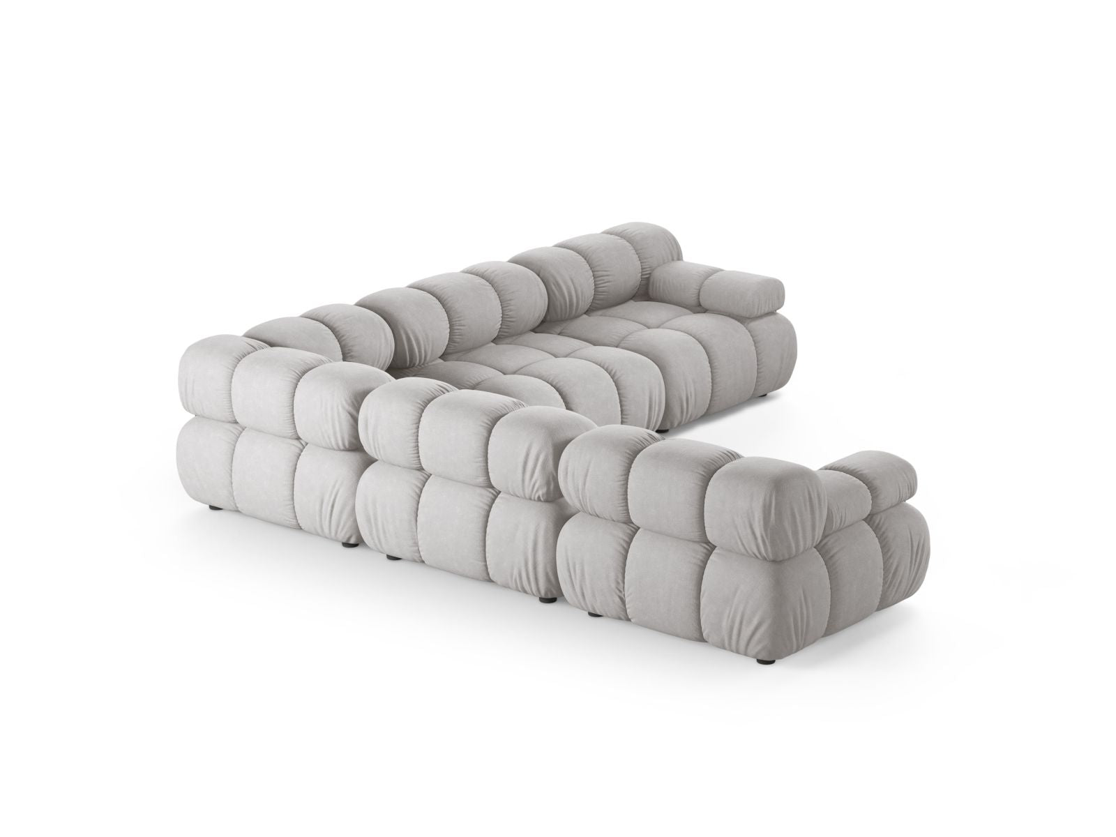 Stylisches 5-Sitzer Ecksofa Symmetric Bellis in elegantem Grau, ideal für stilvolle Wohnräume und entspannte Stunden von Micadoni.