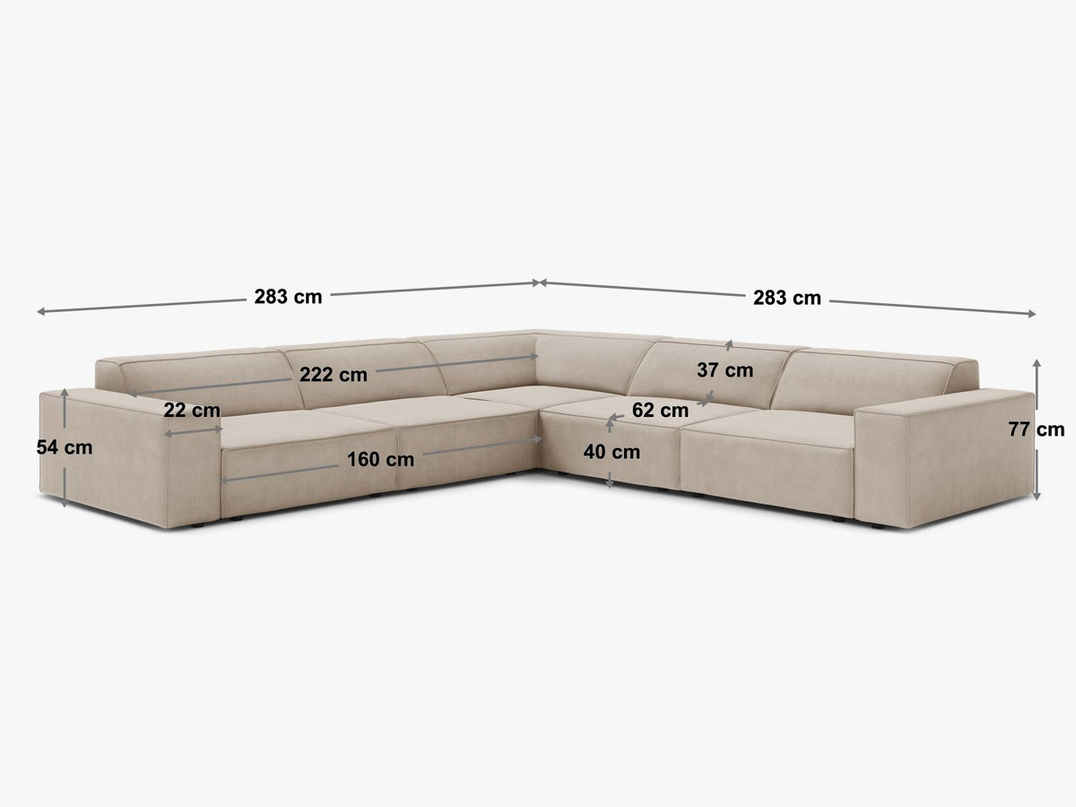 6-Sitzer Symmetrical Modular Corner Sofa Jodie in Deep Petrol-Liberty präsentiert im Onlineshop von KAQTU Design AG. Ecksofa ist von Micadoni