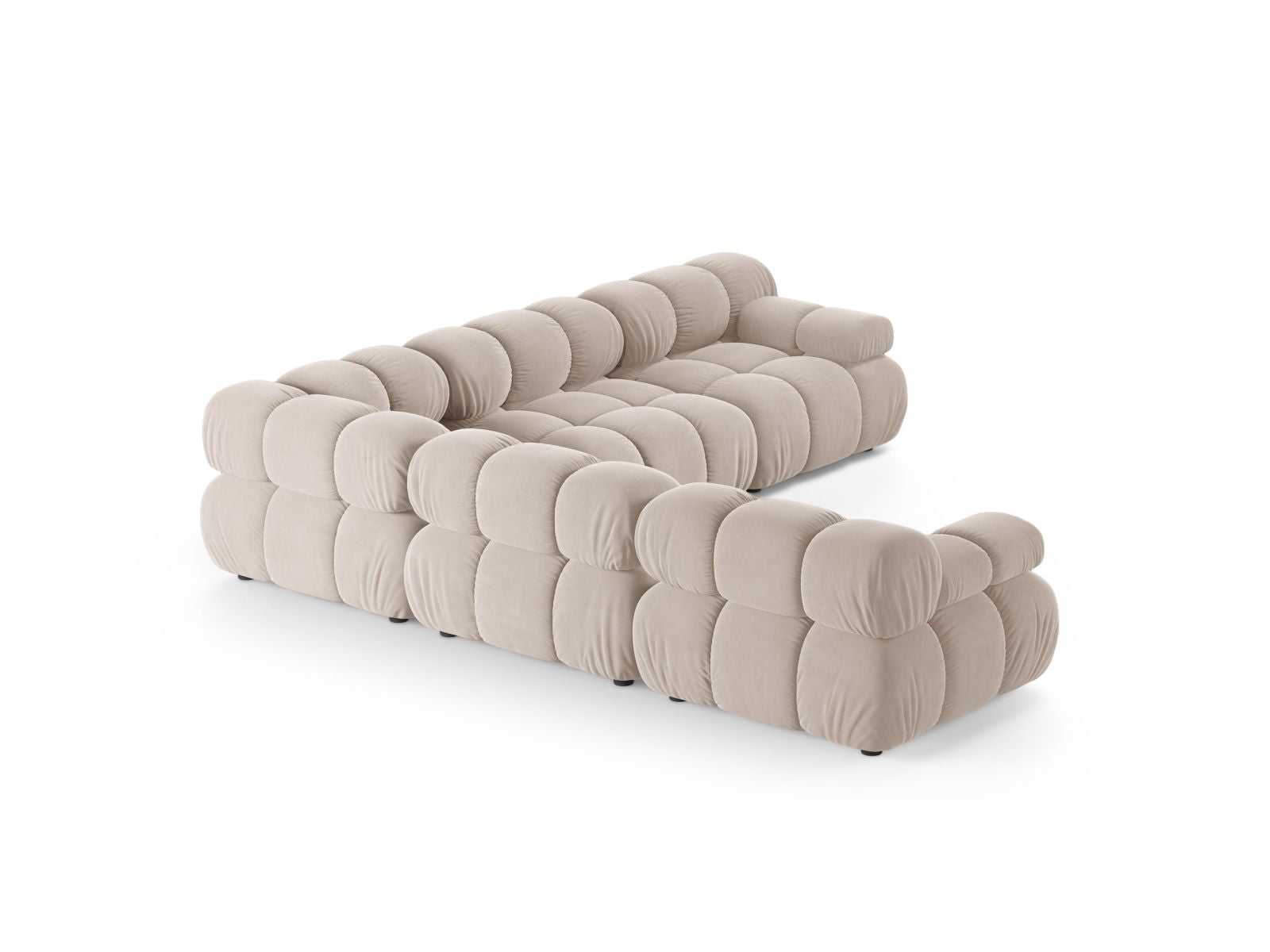Elegantes 5-Sitzer Ecksofa Symmetric Bellis in sanftem Beige, ideal für gemütliche Abende und geschmackvolle Wohnräume.
