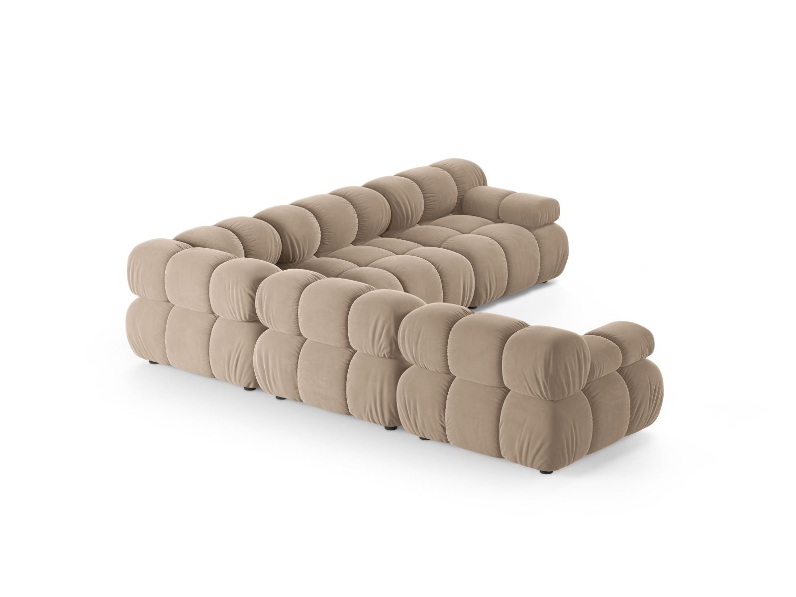 Elegantes 5-Sitzer Ecksofa Symmetric Bellis von Micadoni in Beige, perfekt für stilvolle Wohnräume und gemütliche Abende.