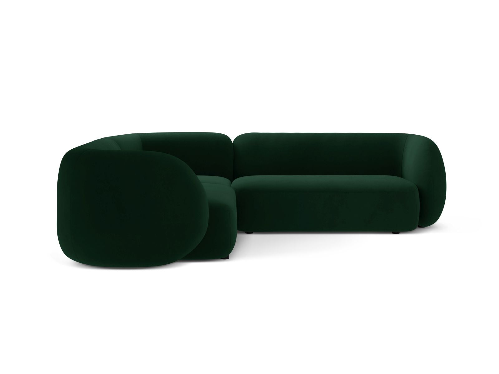 Elegantes 5-Sitzer Ecksofa Symmetric Kate in Flaschengrün, ideal für stilvolle Wohnräume, präsentiert von Micadoni.