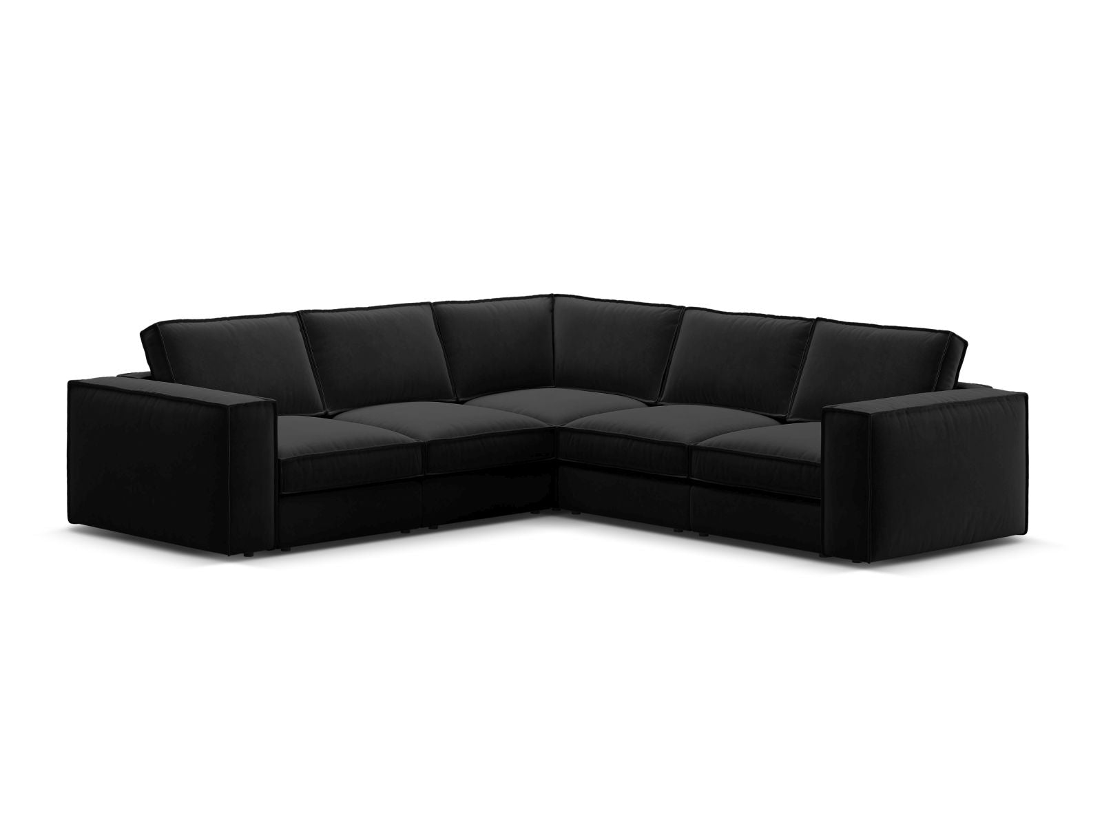 4-Sitzer Modular Ecksofa Symmetric Pola in Black-Salvador präsentiert im Onlineshop von KAQTU Design AG. Ecksofa ist von Micadoni