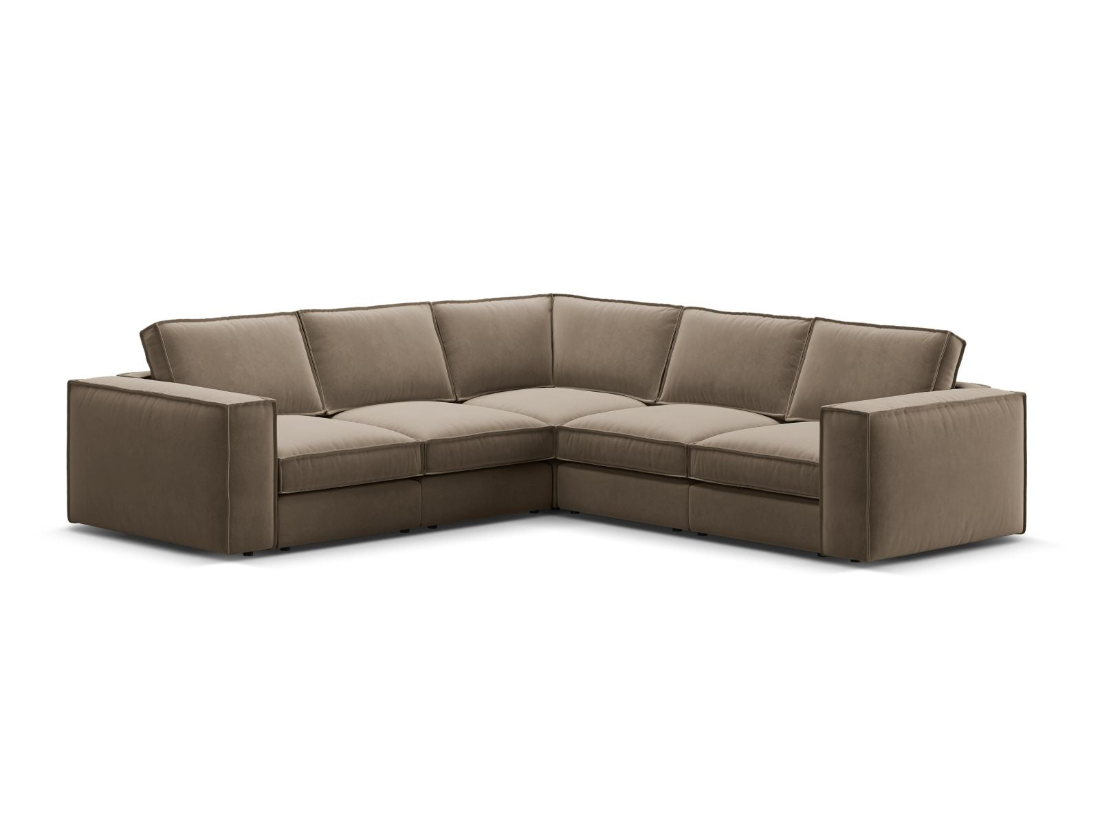4-Sitzer Modular Ecksofa Symmetric Pola in Grey Brown-Salvador präsentiert im Onlineshop von KAQTU Design AG. Ecksofa ist von Micadoni