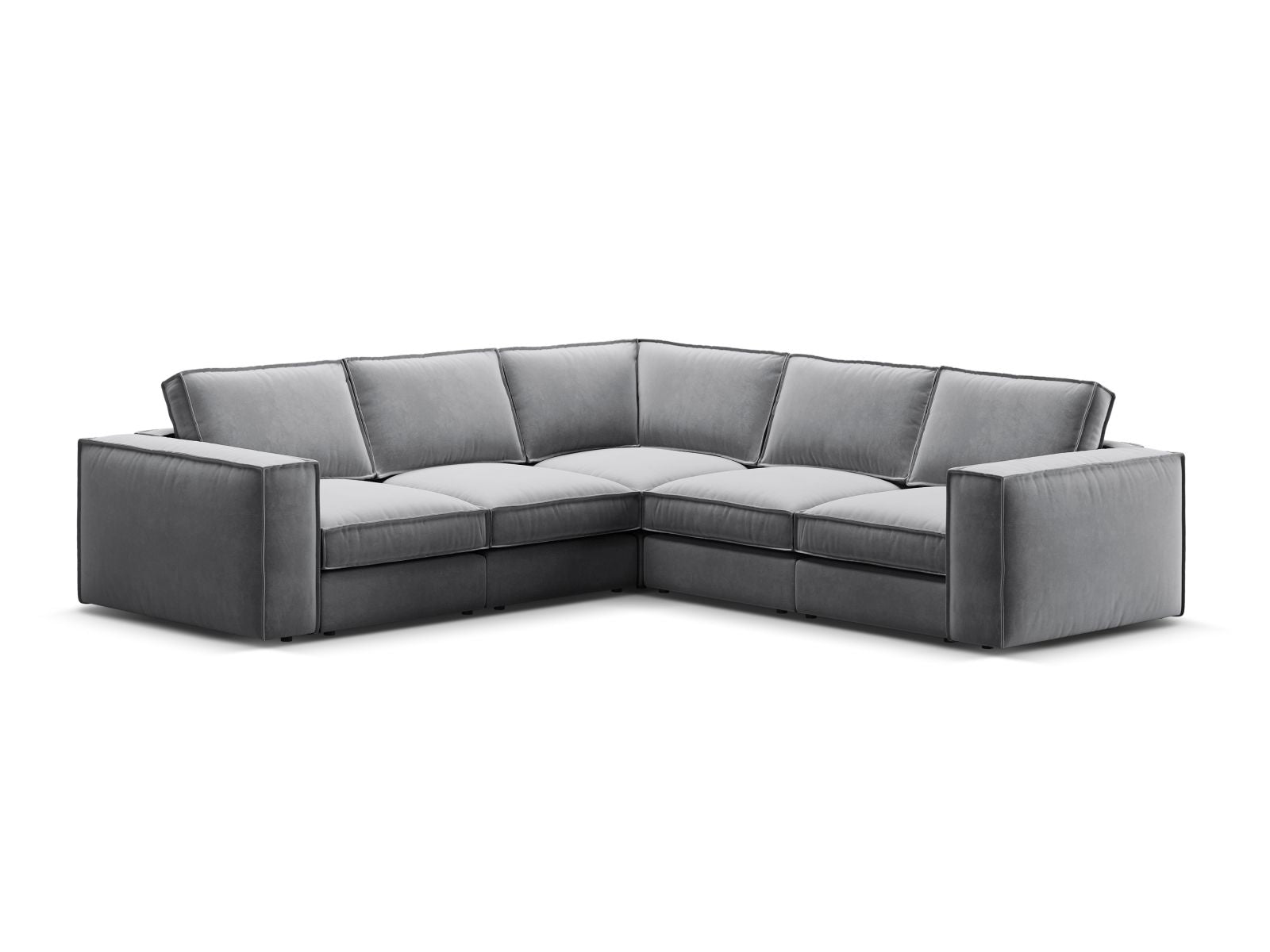 4-Sitzer Modular Ecksofa Symmetric Pola in Grey-Salvador präsentiert im Onlineshop von KAQTU Design AG. Ecksofa ist von Micadoni