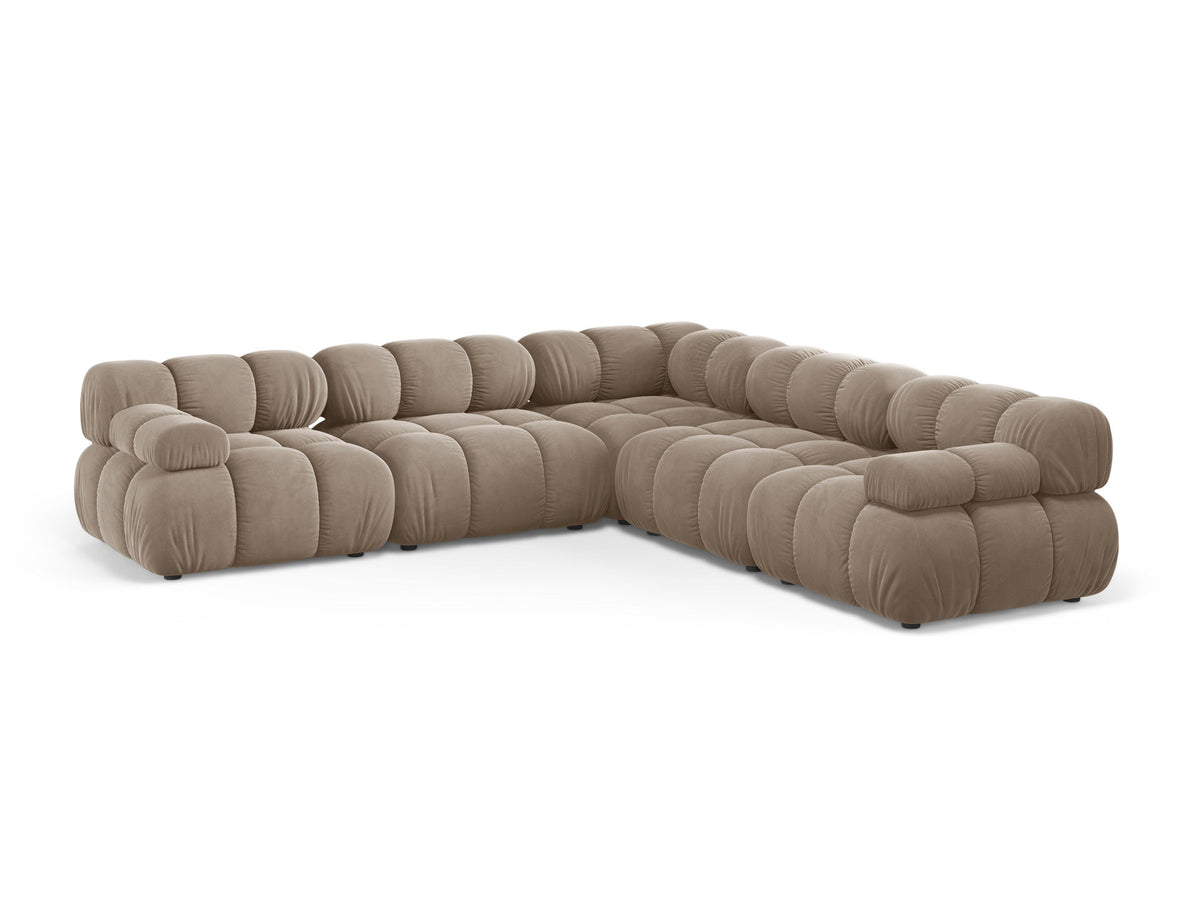 Bellis Velour Symmetrical Ecksofa 5 Sitzer 282cm in Cappuccino-Bluvel präsentiert im Onlineshop von KAQTU Design AG. Ecksofa ist von Micadoni