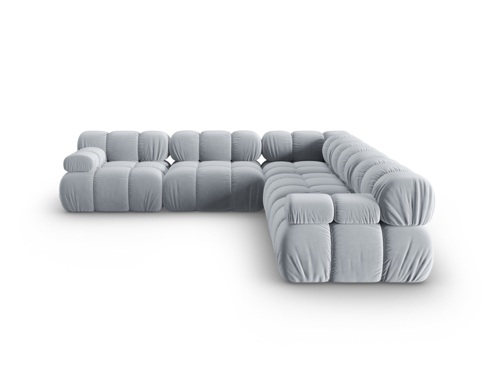 Bellis Velour Symmetrical Ecksofa 5 Sitzer 282cm in Light Blue-Bluvel präsentiert im Onlineshop von KAQTU Design AG. Ecksofa ist von Micadoni