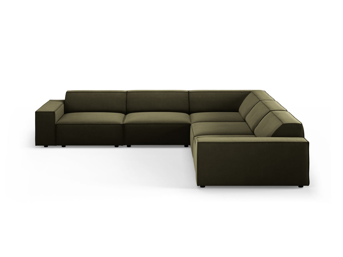 Jodie Velour modulares Symmetrical Ecksofa 6 Sitzer in Green-Bluvel präsentiert im Onlineshop von KAQTU Design AG. Ecksofa ist von Micadoni