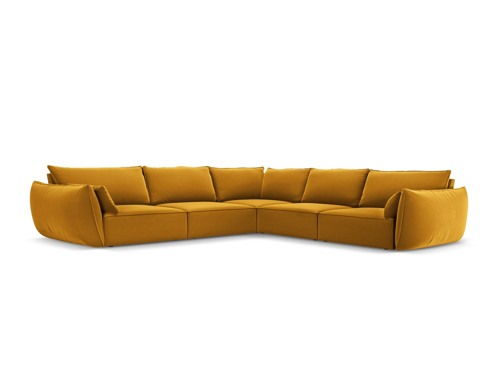 Kaelle Velour Symmetrical Ecksofa 7 Sitzer in Yellow-Bluvel präsentiert im Onlineshop von KAQTU Design AG. Ecksofa ist von Micadoni