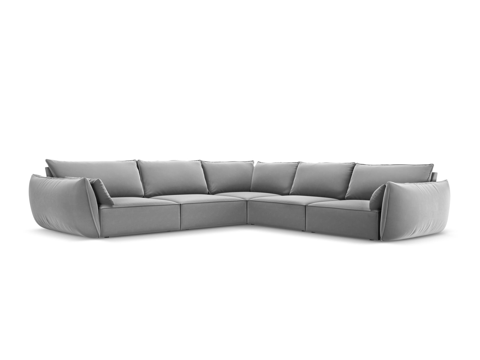 Kaelle Velour Symmetrical Ecksofa 7 Sitzer in Grey-Bluvel präsentiert im Onlineshop von KAQTU Design AG. Ecksofa ist von Micadoni