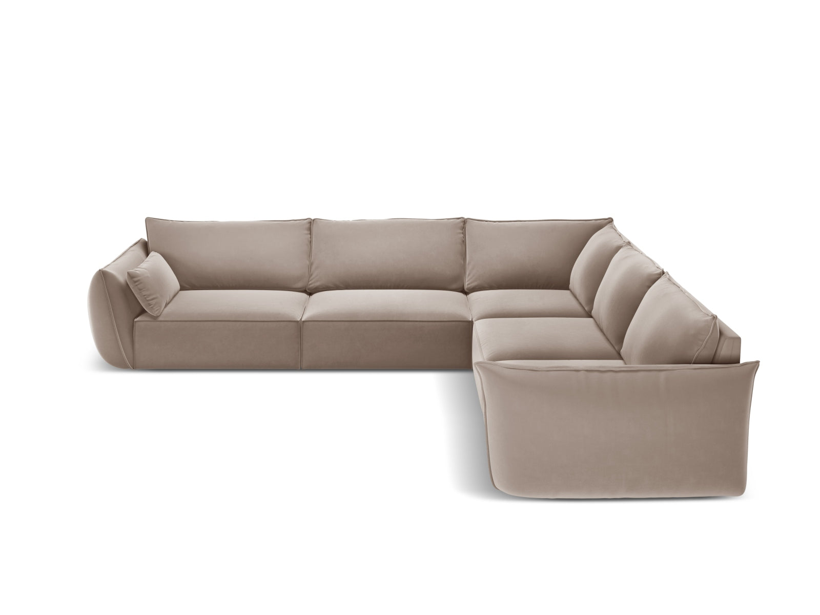 Kaelle Velour Symmetrical Ecksofa 7 Sitzer in Cappuccino-Bluvel präsentiert im Onlineshop von KAQTU Design AG. Ecksofa ist von Micadoni