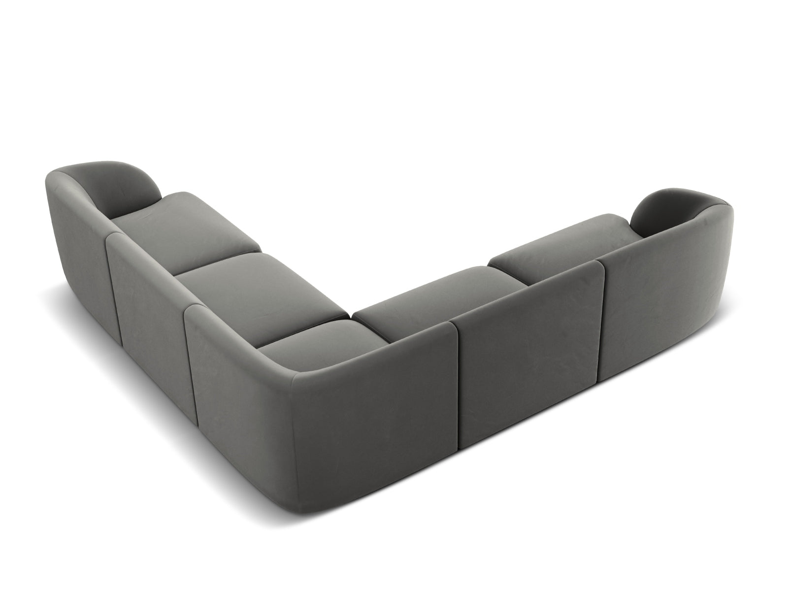 Miley Velour Symmetrical Ecksofa 5 Sitzer in Light Grey präsentiert im Onlineshop von KAQTU Design AG. Ecksofa ist von Micadoni