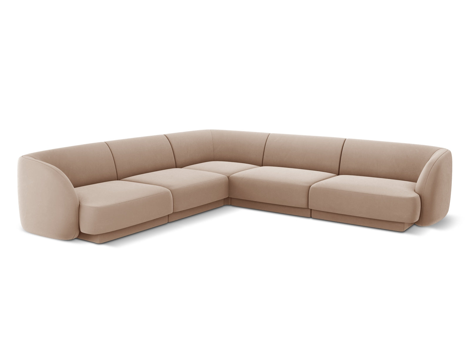 Miley Velour Symmetrical Ecksofa 5 Sitzer in Cappuccino präsentiert im Onlineshop von KAQTU Design AG. Ecksofa ist von Micadoni