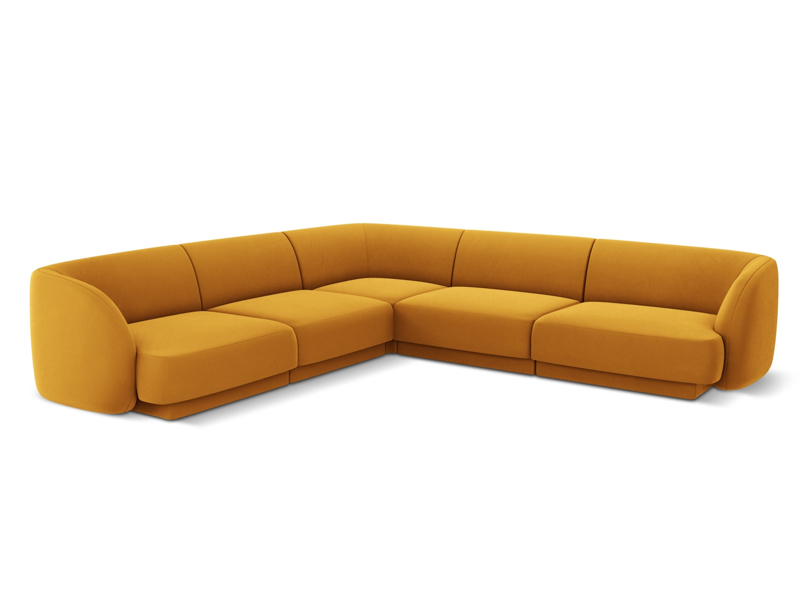 Miley Velour Symmetrical Ecksofa 5 Sitzer in Yellow präsentiert im Onlineshop von KAQTU Design AG. Ecksofa ist von Micadoni