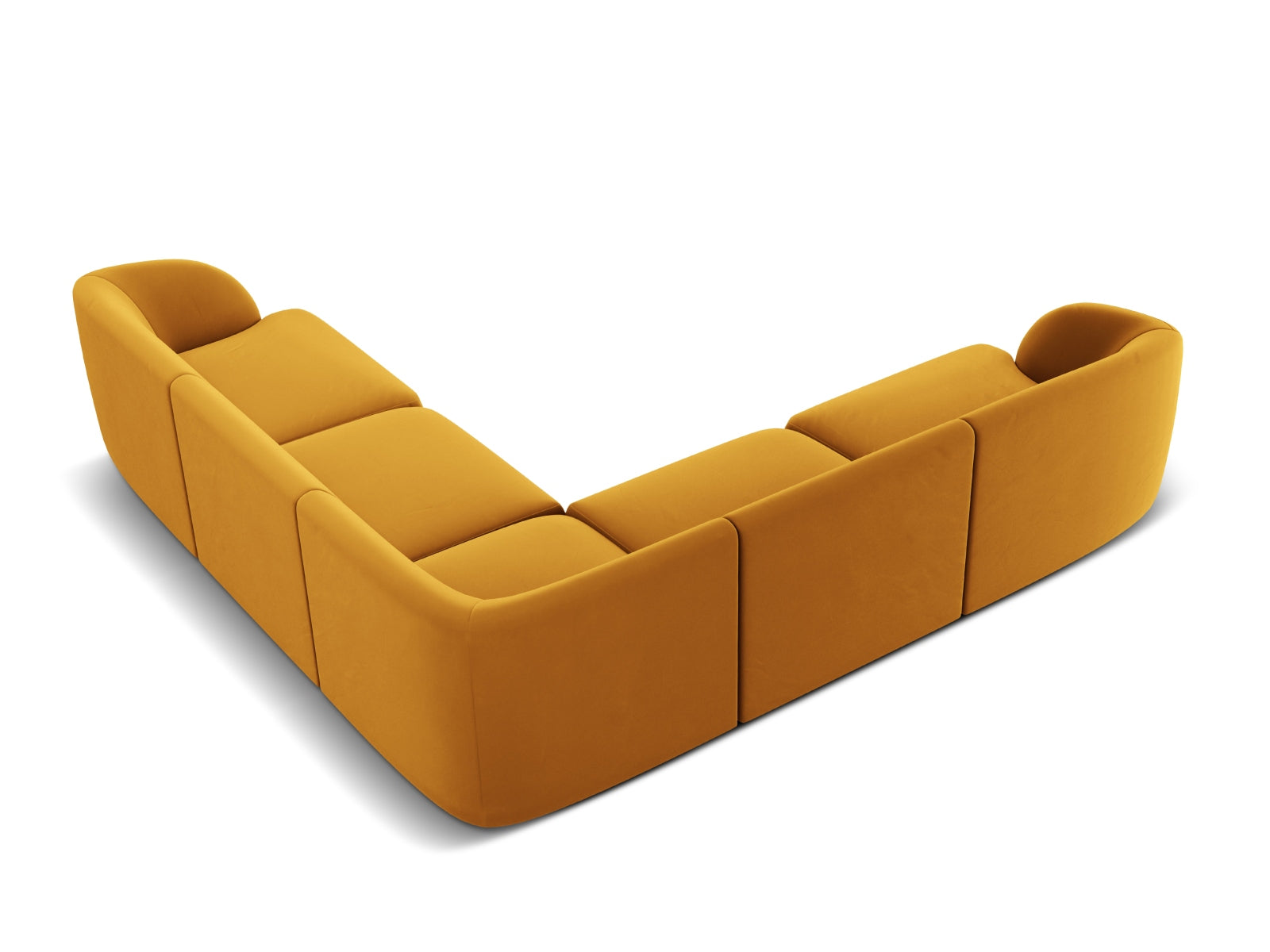 Miley Velour Symmetrical Ecksofa 5 Sitzer in Yellow präsentiert im Onlineshop von KAQTU Design AG. Ecksofa ist von Micadoni