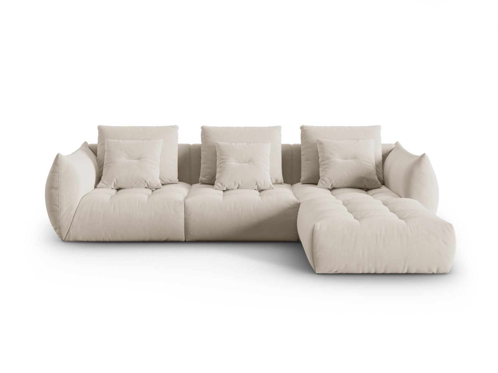 Bloom Velour Modular Sofa 2 Sitzer in Ecru präsentiert im Onlineshop von KAQTU Design AG. L-Sofa rechts ist von Micadoni