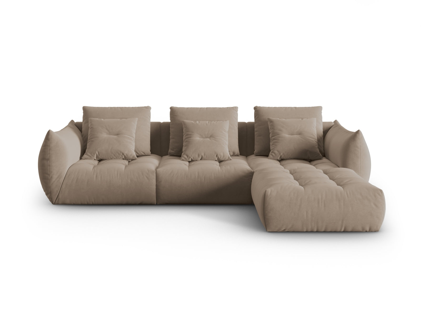 Bloom Velour Modular Sofa 2 Sitzer in Light Brown präsentiert im Onlineshop von KAQTU Design AG. L-Sofa rechts ist von Micadoni