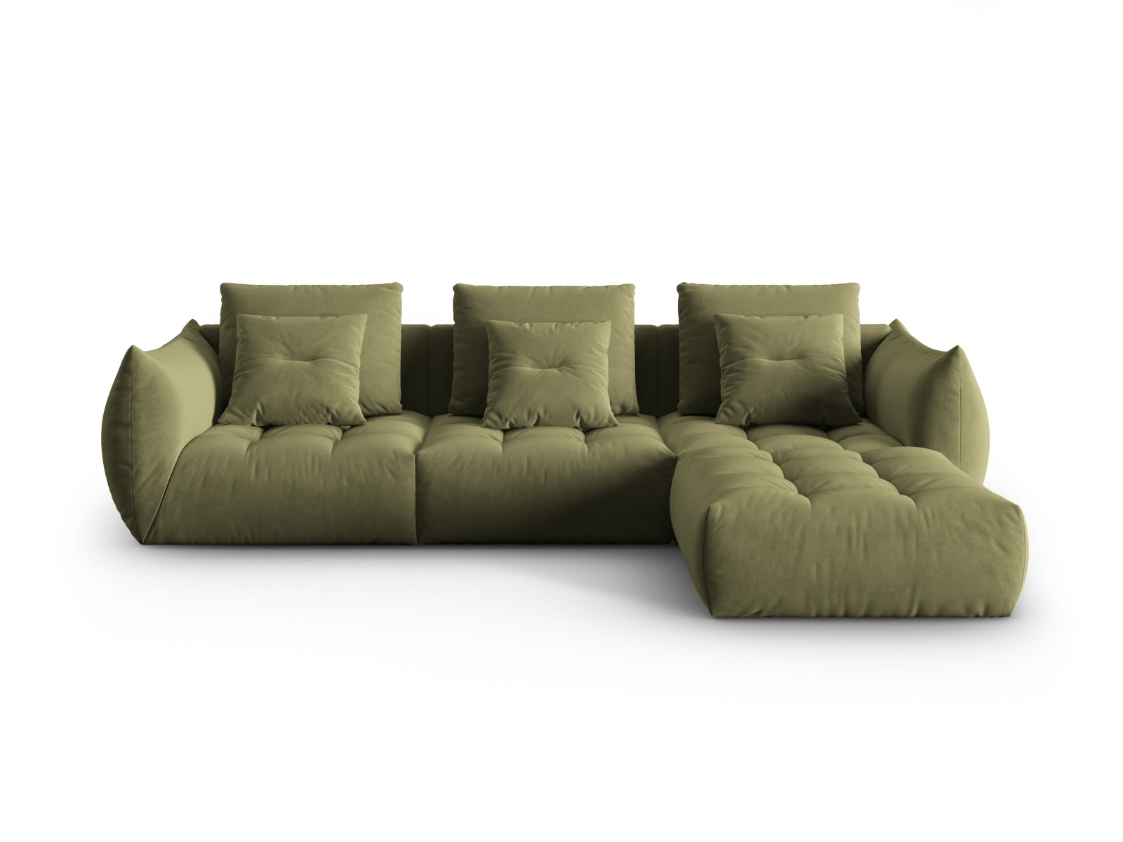 Bloom Velour Modular Sofa 2 Sitzer in Light Green präsentiert im Onlineshop von KAQTU Design AG. L-Sofa rechts ist von Micadoni