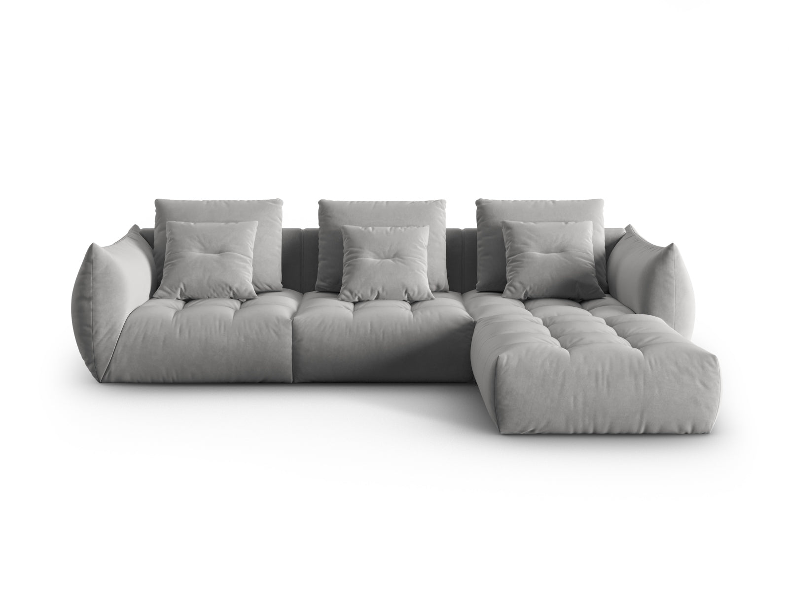 Bloom Velour Modular Sofa 2 Sitzer in Grey präsentiert im Onlineshop von KAQTU Design AG. L-Sofa rechts ist von Micadoni