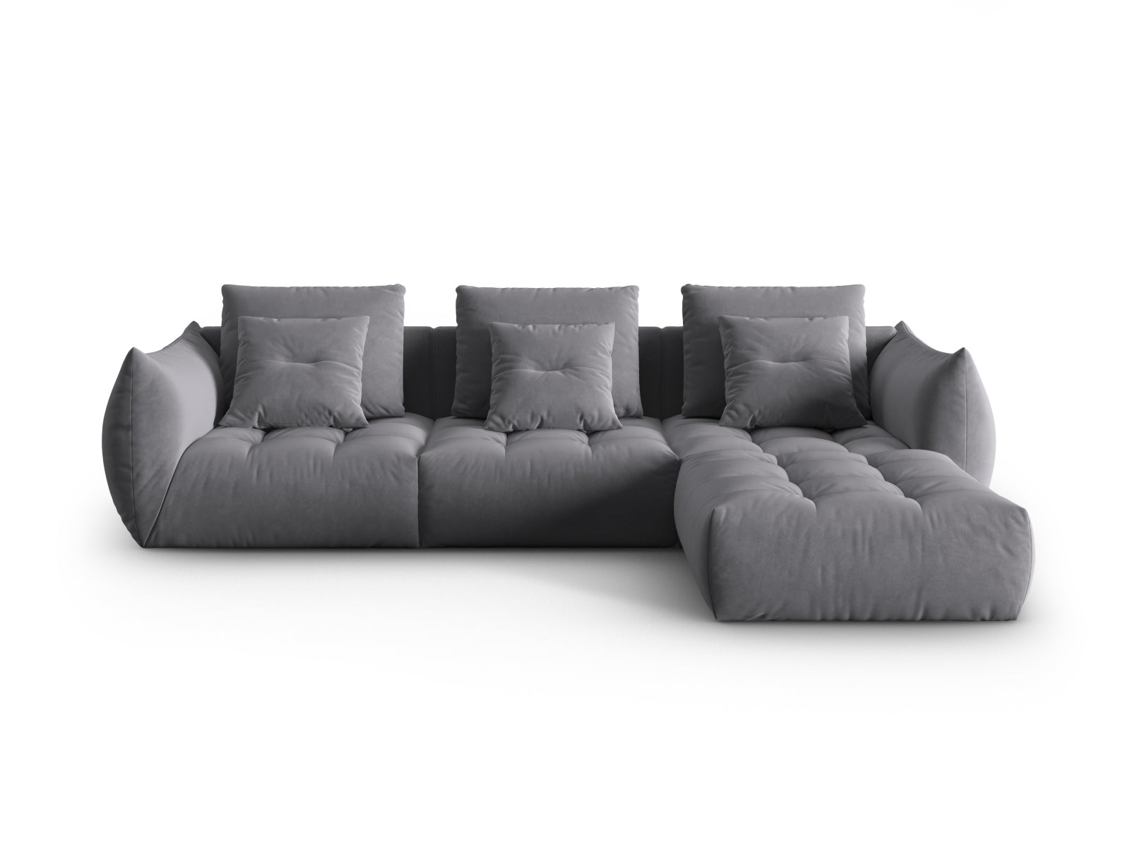 Bloom Velour Modular Sofa 2 Sitzer in Dark Grey präsentiert im Onlineshop von KAQTU Design AG. L-Sofa rechts ist von Micadoni