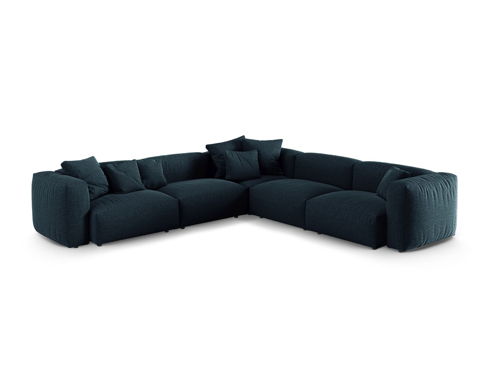 Elegantes, symmetrisches 5-Sitzer Ecksofa XL Martina in ansprechendem Grün, perfekt für stilvolle Wohnräume und entspannte Stunden.