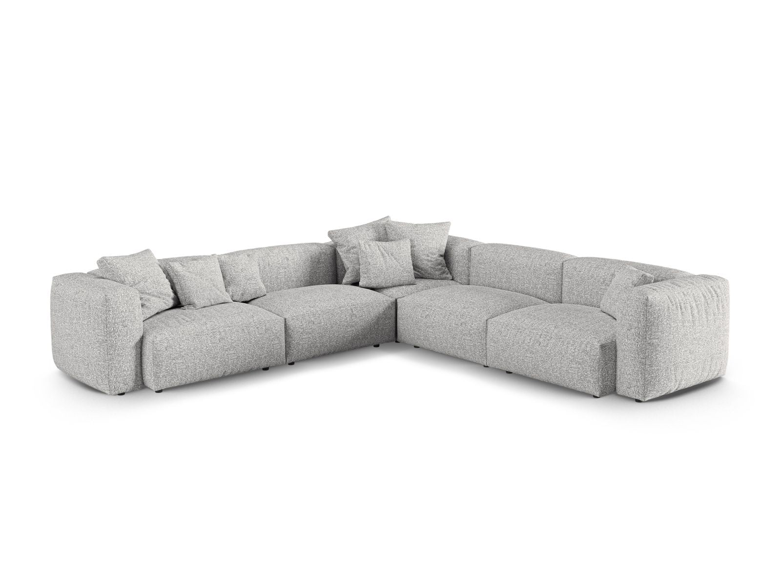 Modulares 5-Sitzer Ecksofa XL Martina in modernem Grün, ideal für gemütliche und stilvolle Wohnräume.