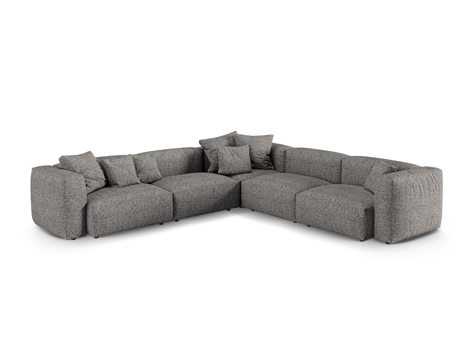 Modulares 5-Sitzer Ecksofa XL Martina in modernem Grün, ideal für gemütliche Abende und stilvolle Einrichtungsideen.
