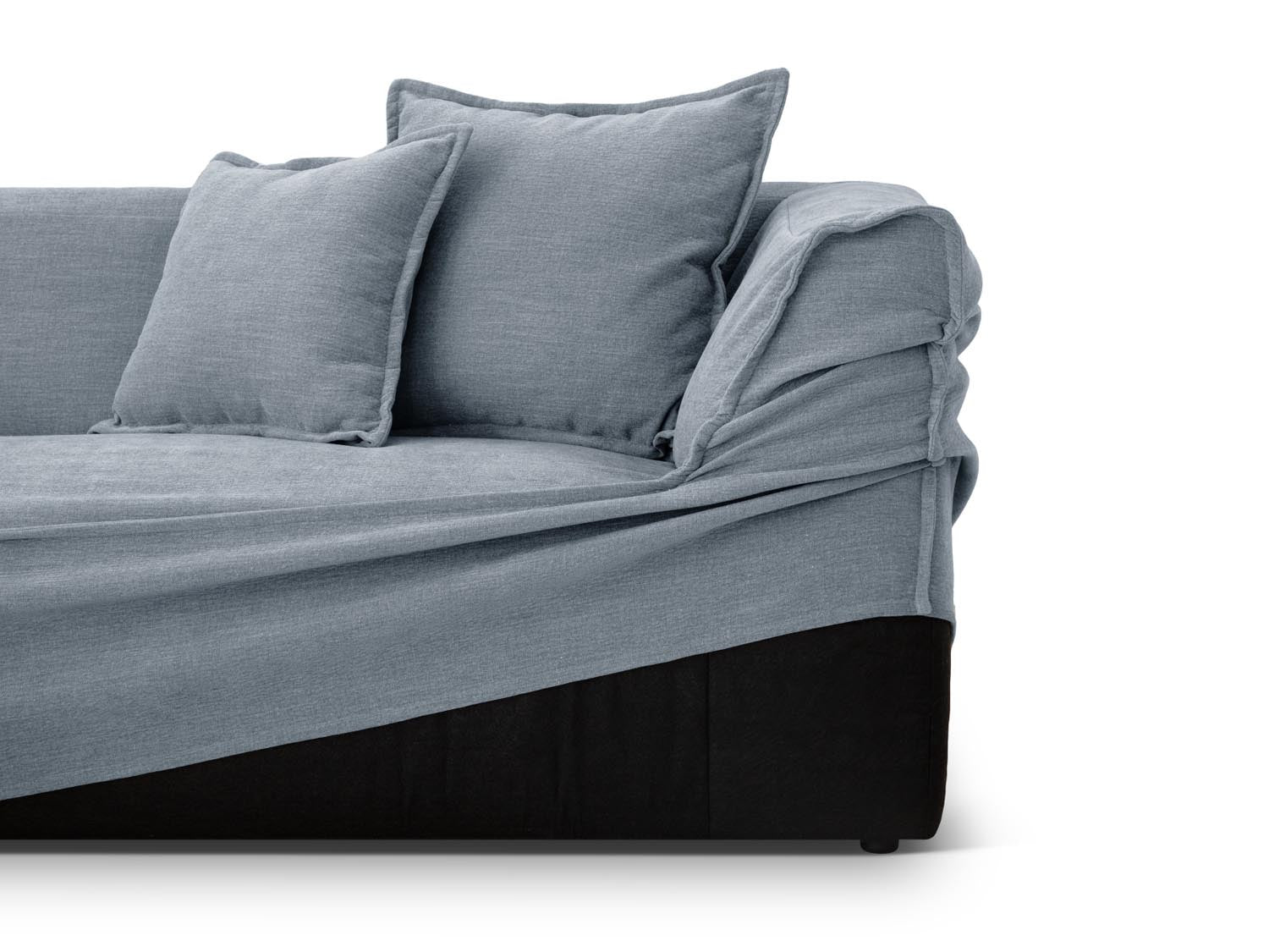 Milton Cover für Ecksofa links  in Muted Blue präsentiert im Onlineshop von KAQTU Design AG. Ecksofa links ist von Micadoni