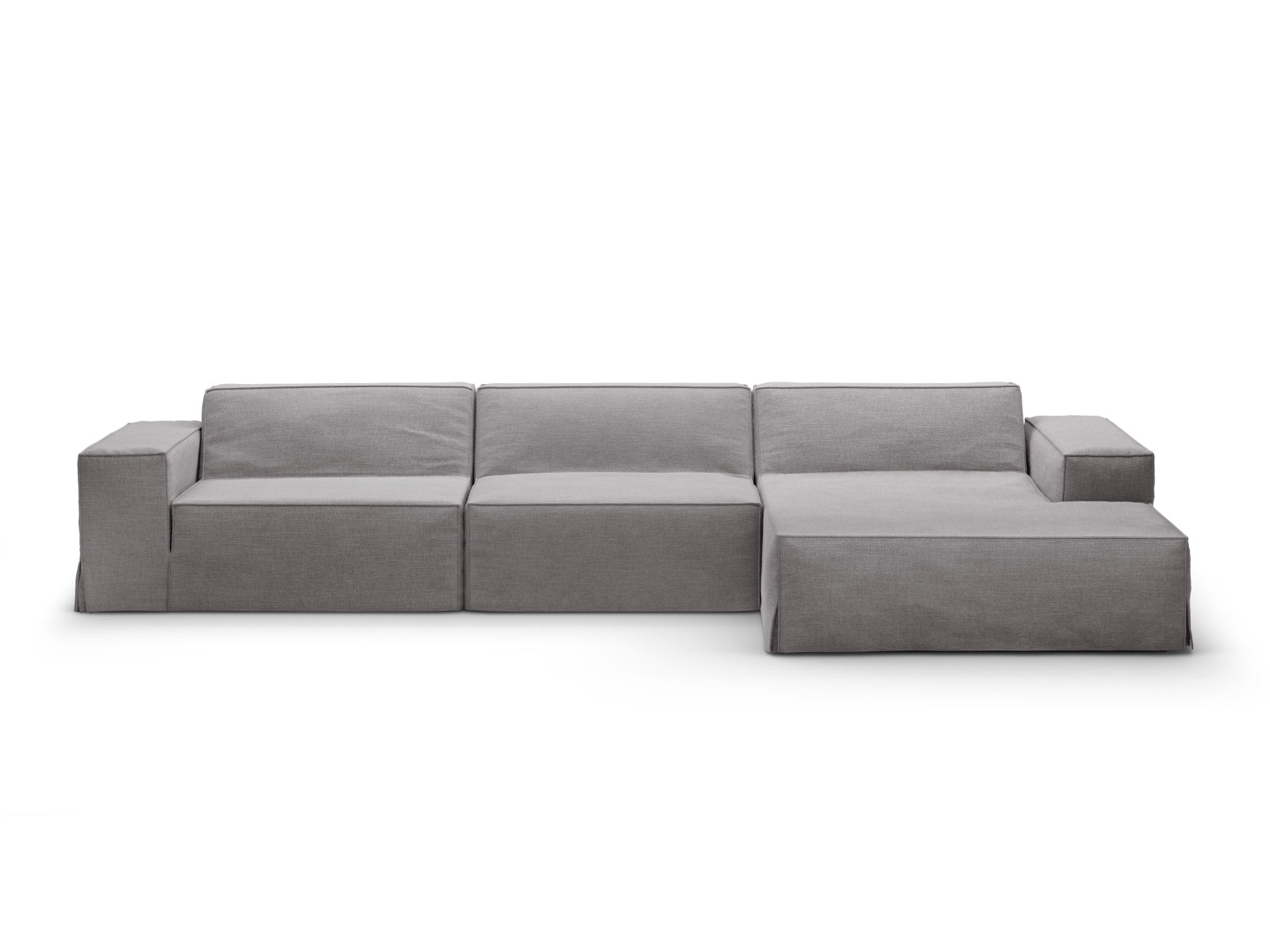 Bezug für Eckmodul rechts Jodie in Warm grey-LINS präsentiert im Onlineshop von KAQTU Design AG. Sofa-Zubehör ist von Micadoni