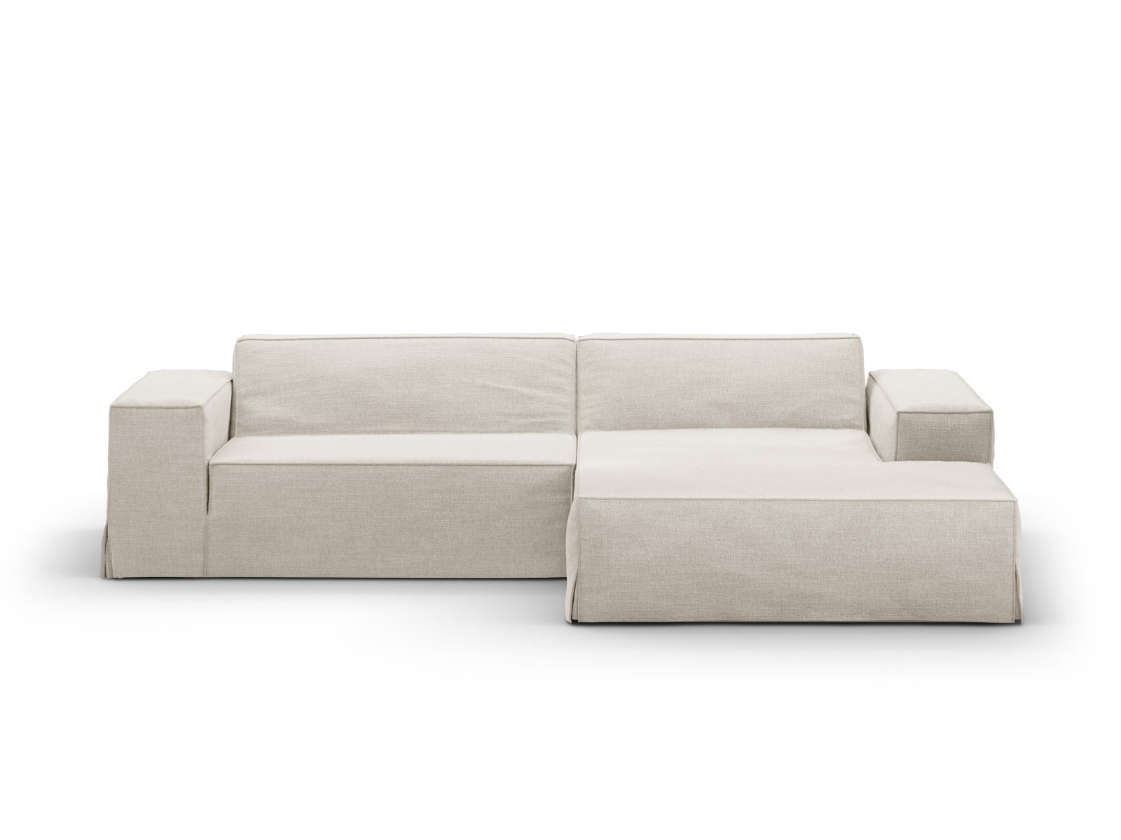 Eleganter Bezug für das rechte Eckmodul Jodie in einem warmen Linsenton, ideal zur individuellen Gestaltung Ihres Sofas von Micadoni.