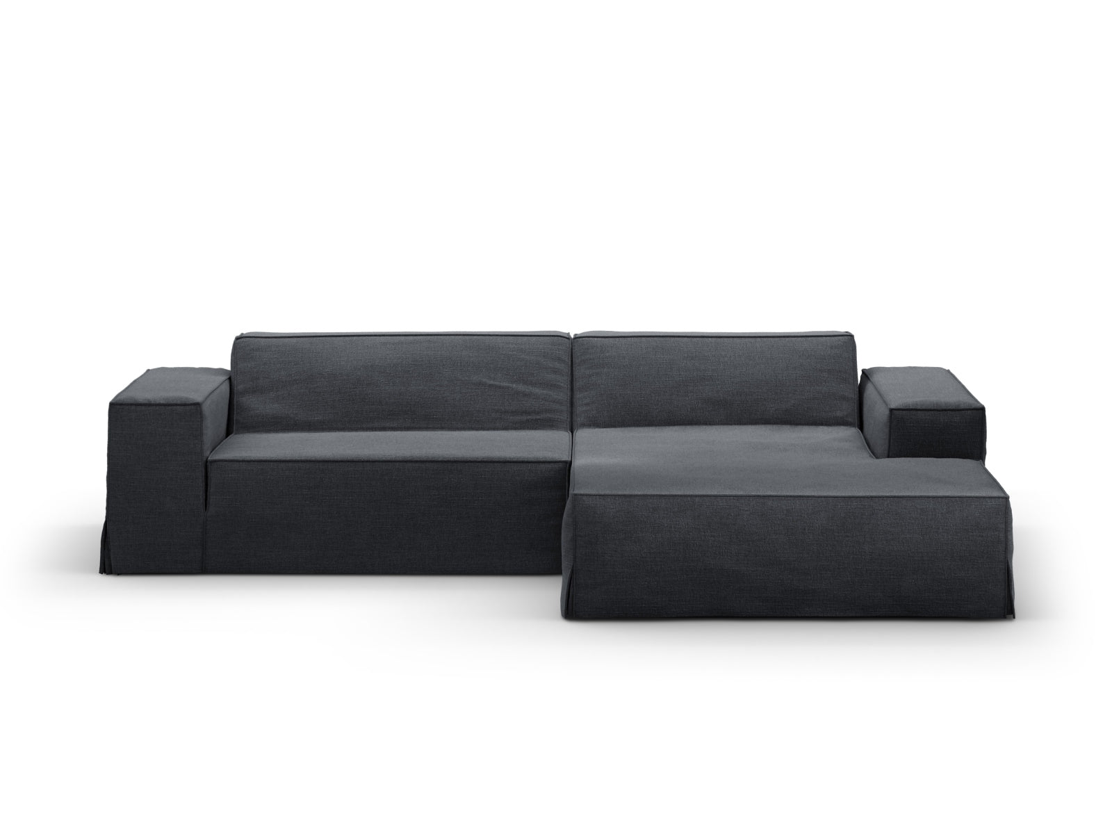 Eleganter Bezug für das rechte Eckmodul Jodie, ideal zur Aufwertung Ihres Sofas in modernen Grautönen und hochwertiger Verarbeitung.