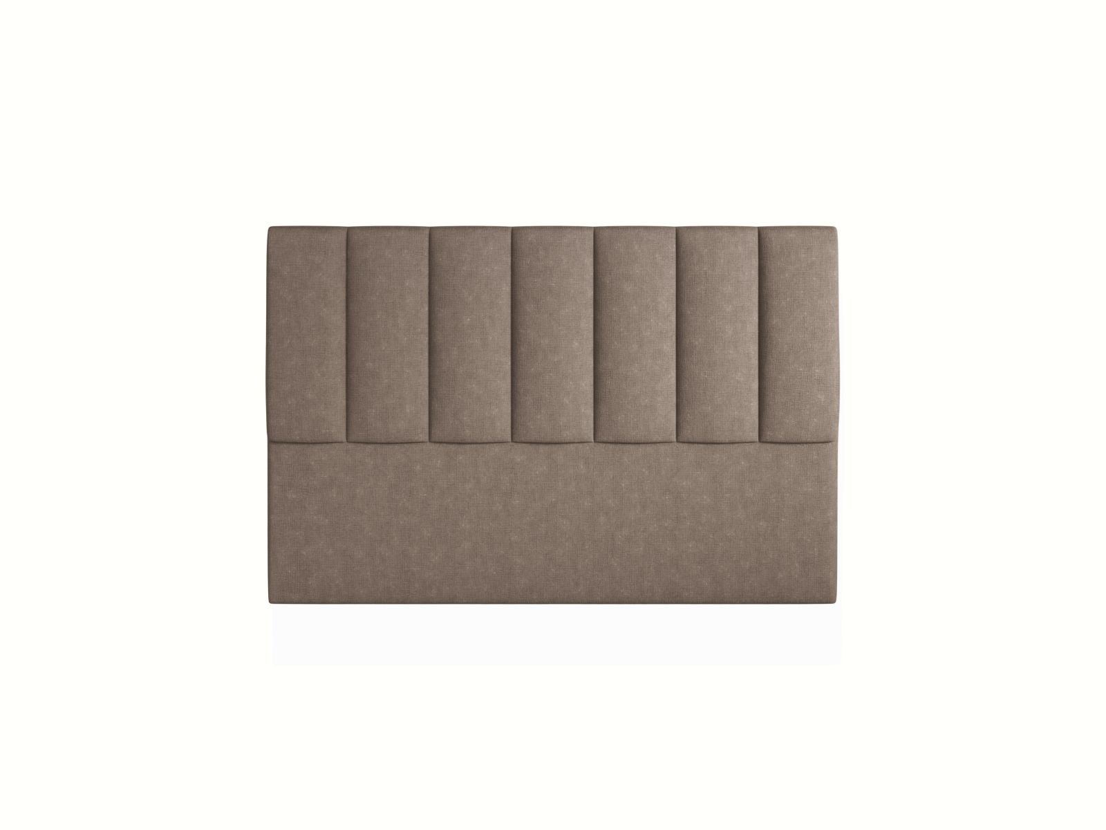 Elegantes Kopfteil Marl in 140 cm Breite, aus feinem Cappuccino-Liberty, ideal für ein stilvolles und modernes Schlafzimmerambiente.