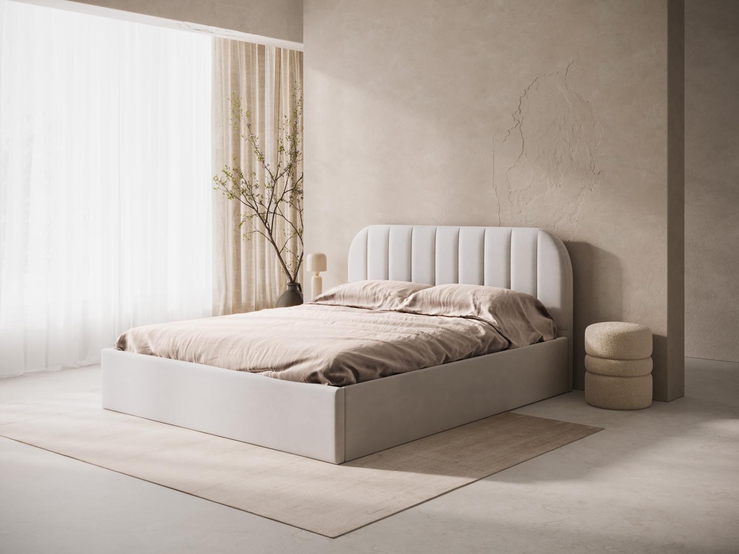 Billy Velour Headboard  in Dark Beige präsentiert im Onlineshop von KAQTU Design AG. Zubehör Bett ist von Micadoni