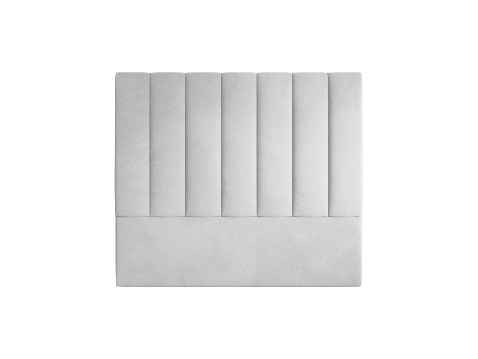Elegantes Kopfteil Marl in 140 cm Breite, gefertigt aus luxuriösem Magic Velvet in zartem Grau, ideal für ein modernes und gemütliches Schlafzimmer.