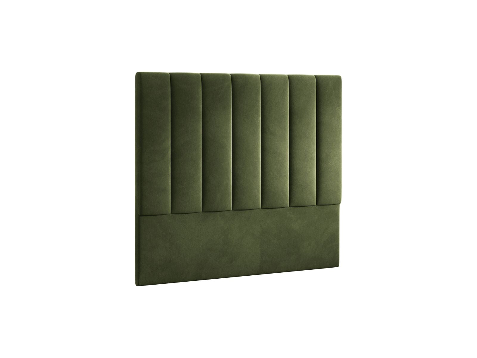 Stilvolles Kopfteil Marl in 140 cm Breite, aus luxuriösem Magic Velvet in trendigem Army Green, perfekt für moderne Schlafzimmergestaltung.