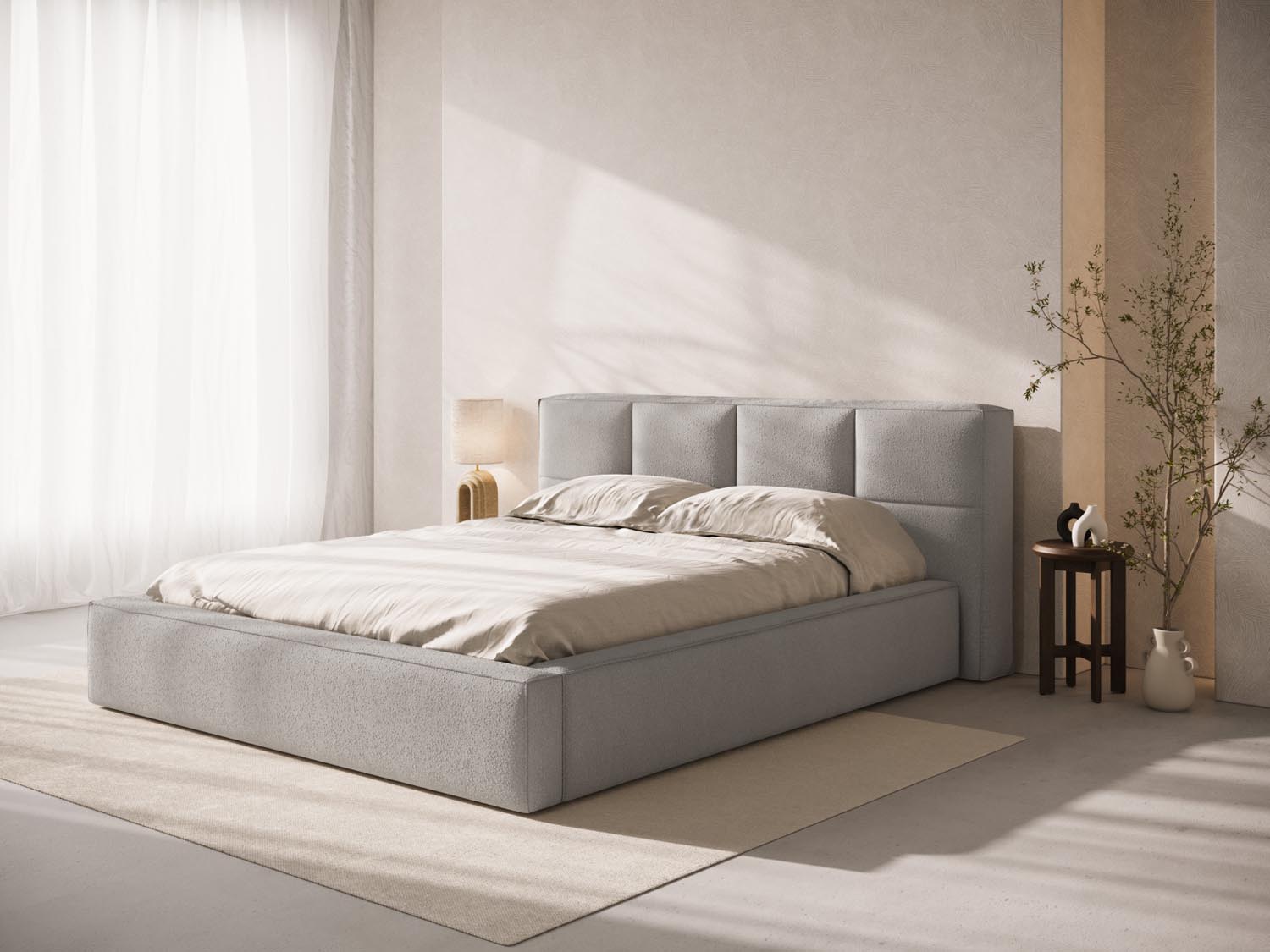 Entdecken Sie das Darren Boucle Kopfteil von Micadoni – stilvolles Design trifft auf höchsten Komfort. Perfekt für Ihr modernes Schlafzimmer!
