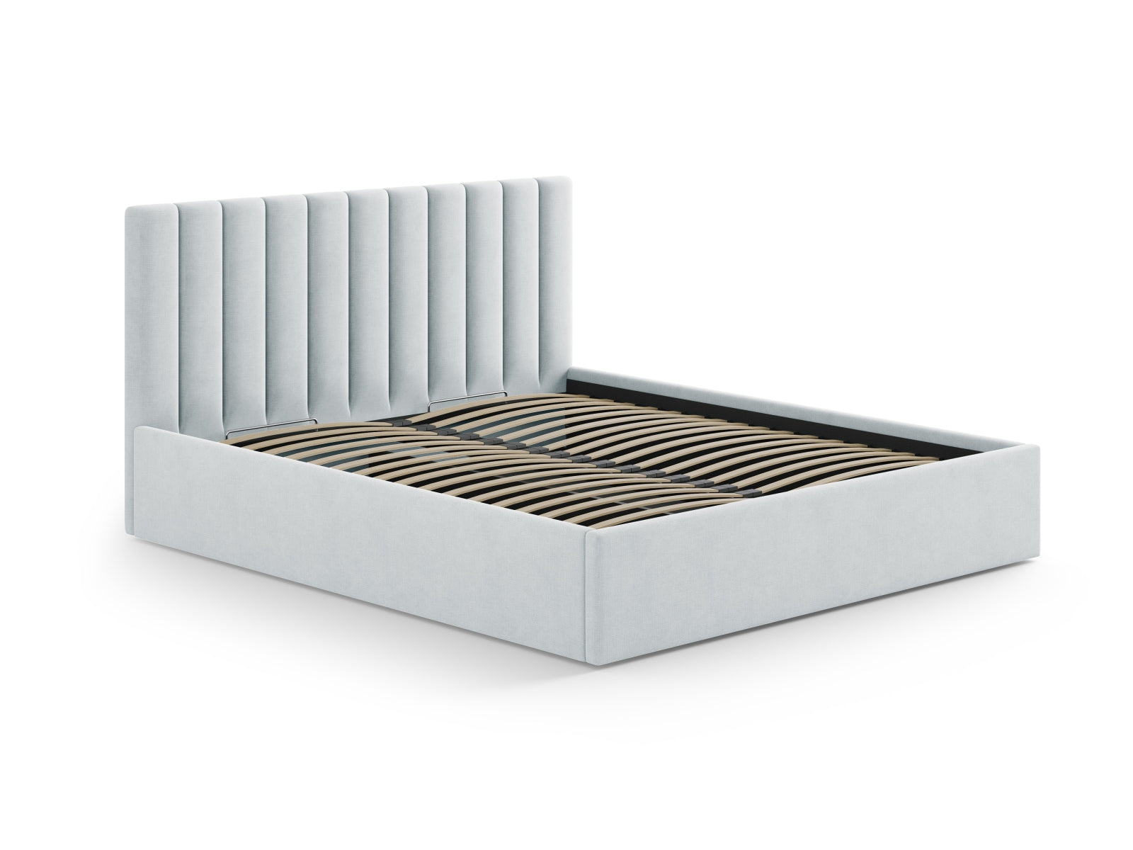 Stilvolles Kopfteil Allison in zartem Light Grey-Moly, perfekt für moderne Schlafzimmer. Hochwertige Materialien und elegantes Design von Micadoni.