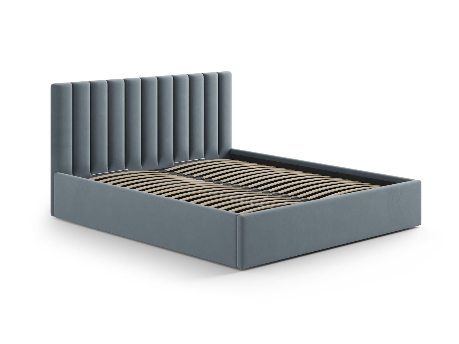 Stilvolles Kopfteil Allison in zartem Light Blue, perfekt für moderne Schlafzimmer. Hochwertige Materialien und elegantes Design von Micadoni.