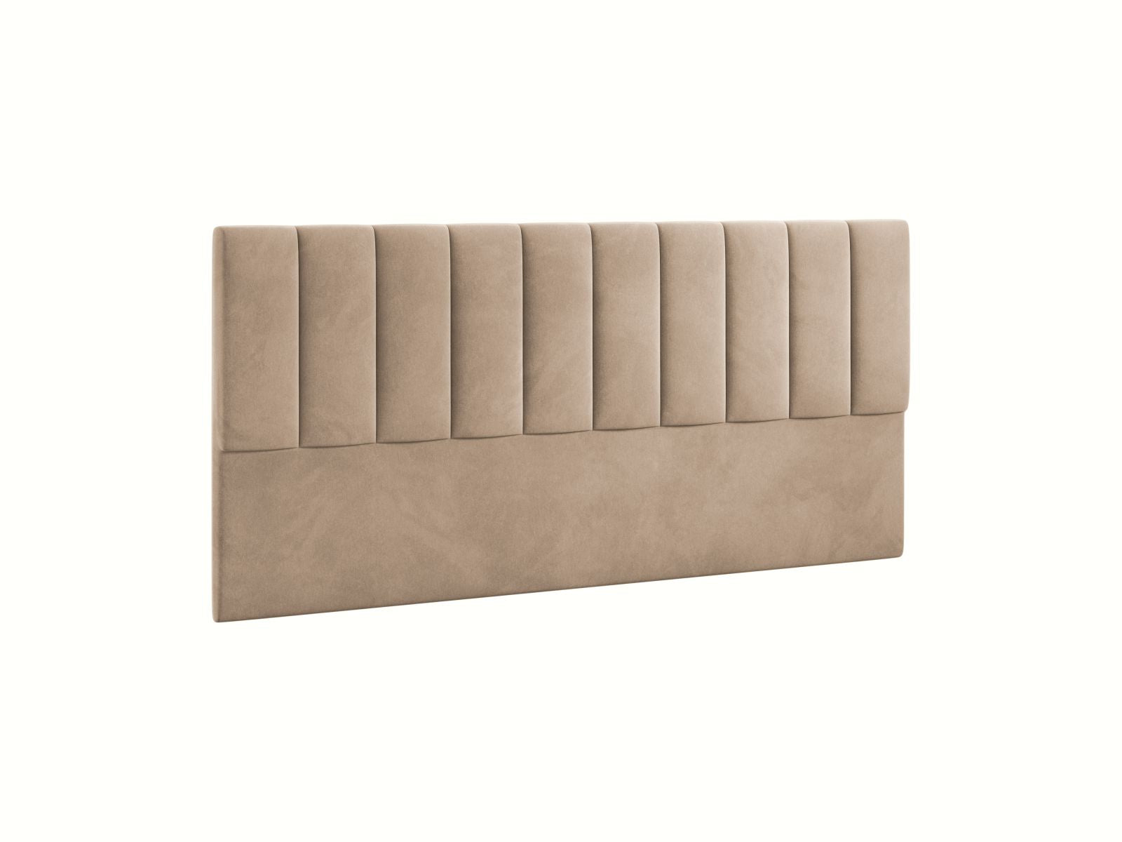 Elegantes Kopfteil Marl in Almond Beige aus Magic Velvet, ideal für stilvolle Schlafzimmergestaltung, erhältlich bei KAQTU Design AG.