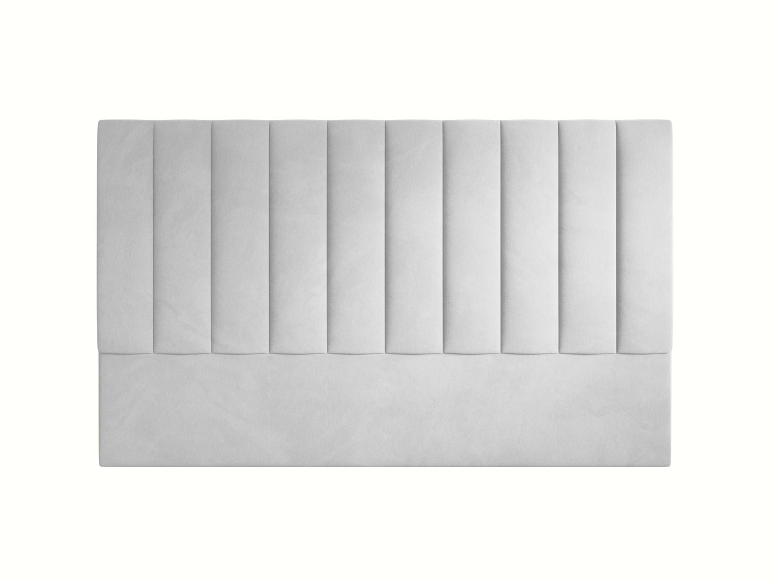 Elegantes Kopfteil Marl in 200 cm Breite, gefertigt aus hochwertigem Light Grey-Magic Velvet, ideal für stilvolle Schlafzimmergestaltung.