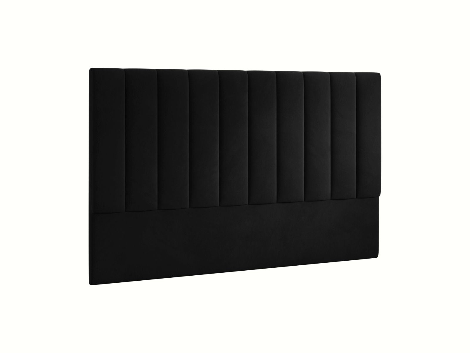Stilvolles Kopfteil Marl in 200 cm Breite, aus luxuriösem Black-Magic Velvet, perfekt für ein zeitgemäßes Schlafzimmerambiente.