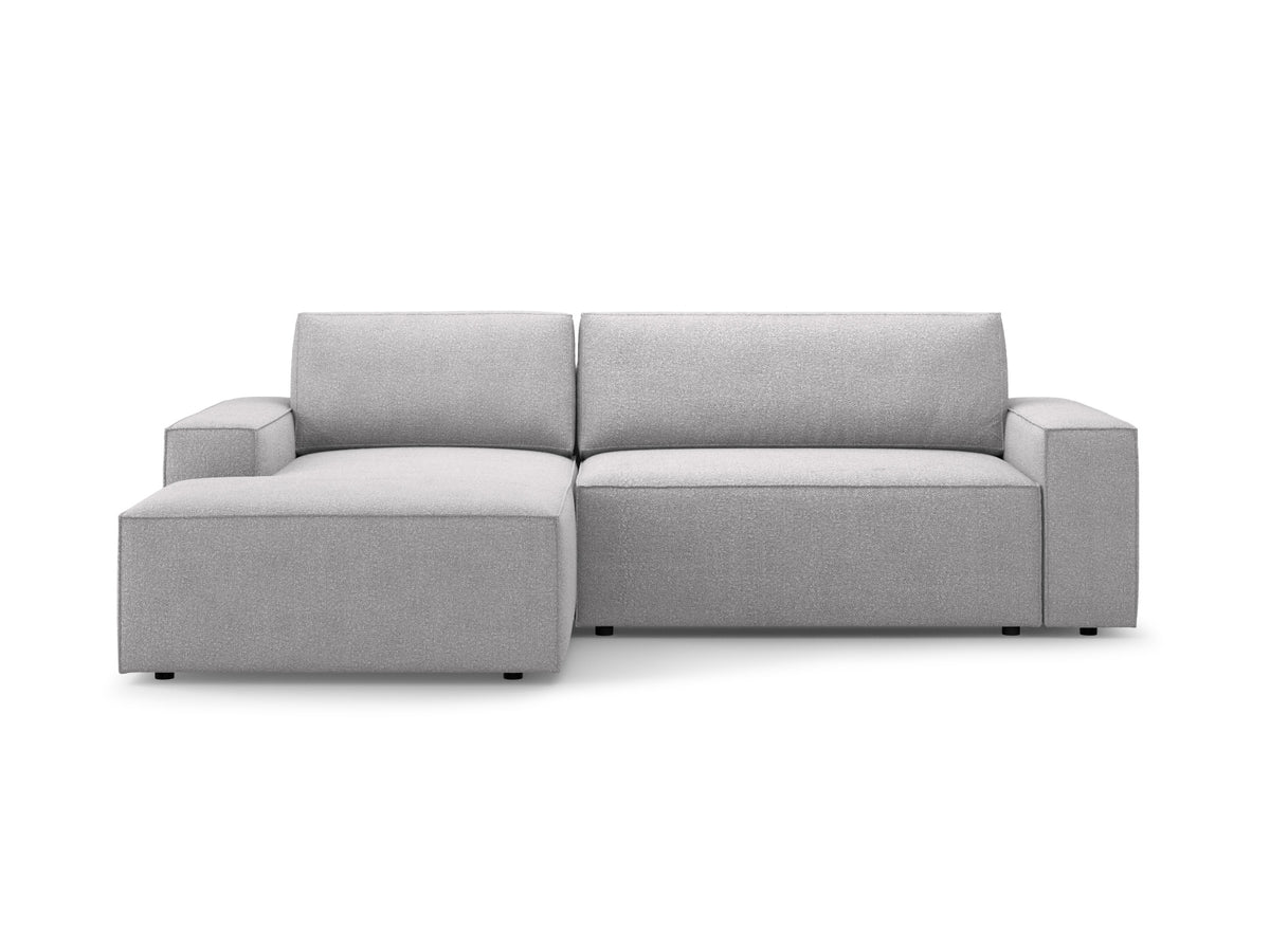 Jodie Boucle Ecksofa links mit Schlaffunktion und Stauraumbox 3 Sitzer in Light Grey-Baloo präsentiert im Onlineshop von KAQTU Design AG. Bettsofa links ist von Micadoni