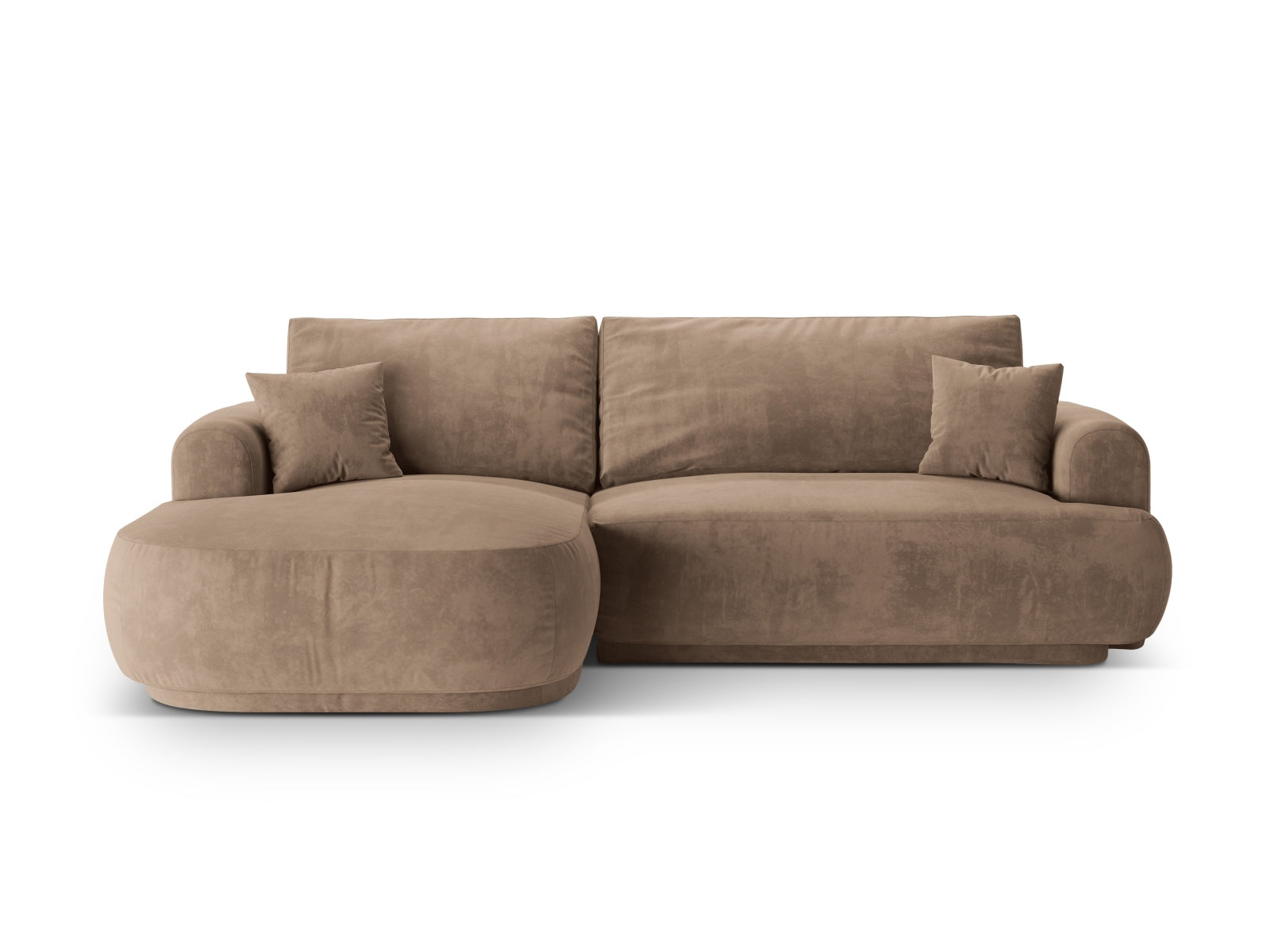 Ella Velour Modular Ecksofa links mit Schlaffunktion und Stauraum 5 Sitzer in Dark Beige präsentiert im Onlineshop von KAQTU Design AG. Ecksofa links ist von Micadoni