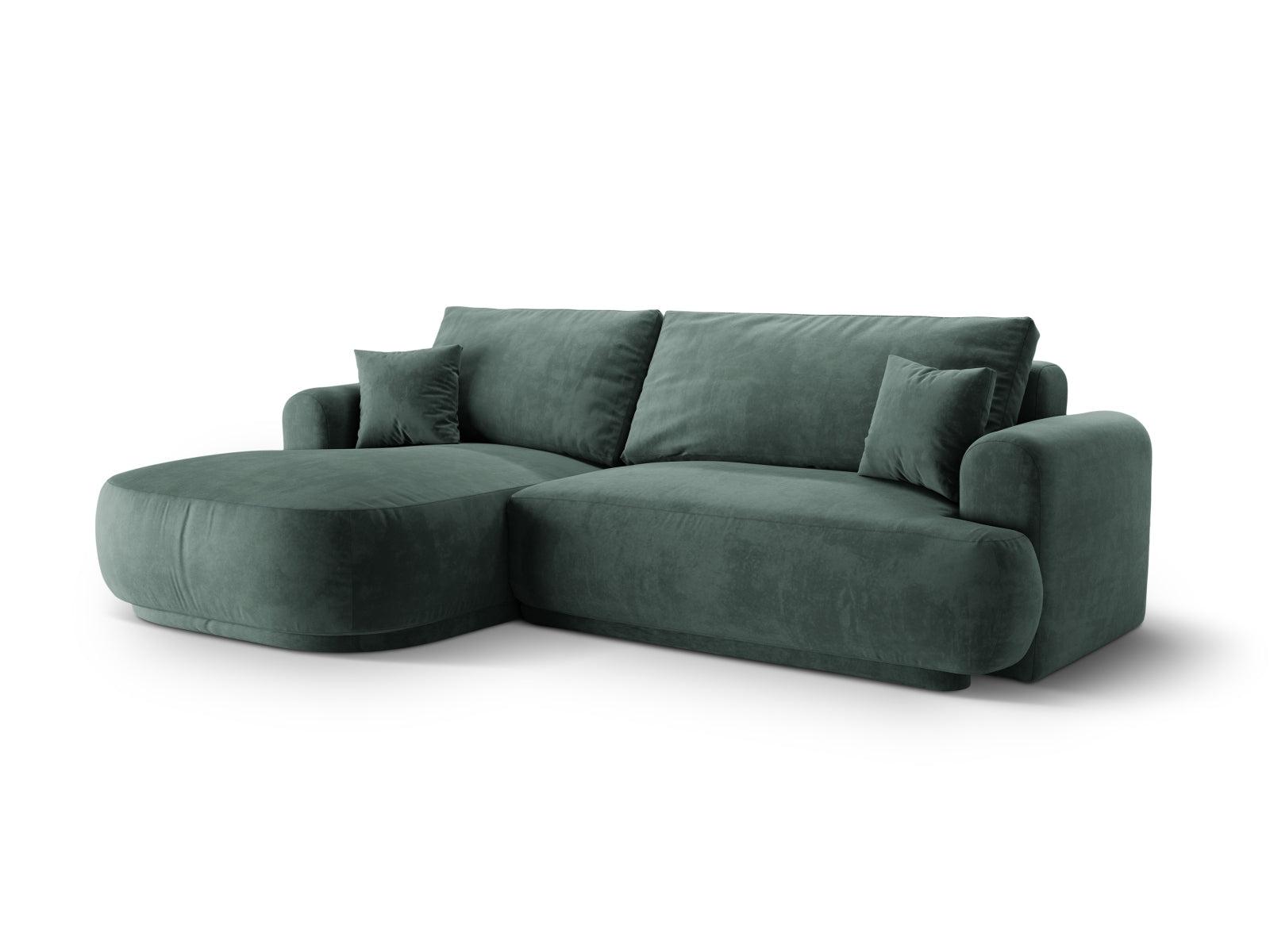 Entdecken Sie das elegante Ella Velour Ecksofa links von Micadoni. Dieses 5-Sitzer Sofa bietet eine Schlaffunktion und cleveren Stauraum für Ihr Zuhause.