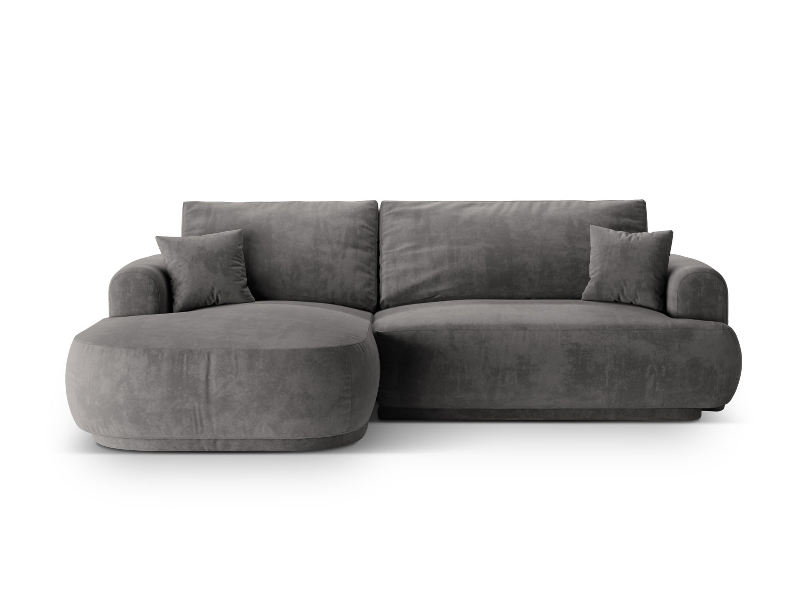 Ella Velour Modular Ecksofa links mit Schlaffunktion und Stauraum 5 Sitzer in Grey präsentiert im Onlineshop von KAQTU Design AG. Ecksofa links ist von Micadoni