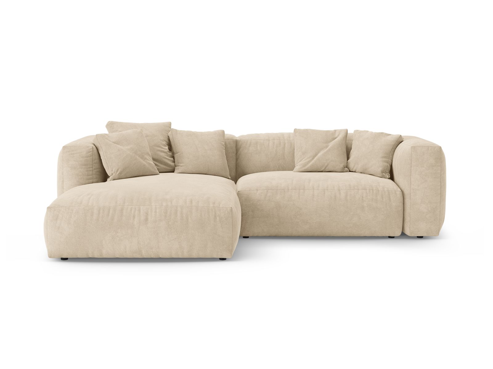 4-Sitzer Ecksofa links mit Schlaffunktion Martina in Light Beige-Vogue präsentiert im Onlineshop von KAQTU Design AG. Bettsofa links ist von Micadoni