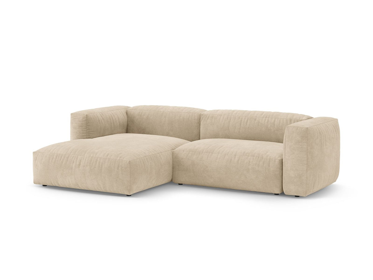 4-Sitzer Ecksofa links mit Schlaffunktion Martina in Light Beige-Vogue präsentiert im Onlineshop von KAQTU Design AG. Bettsofa links ist von Micadoni