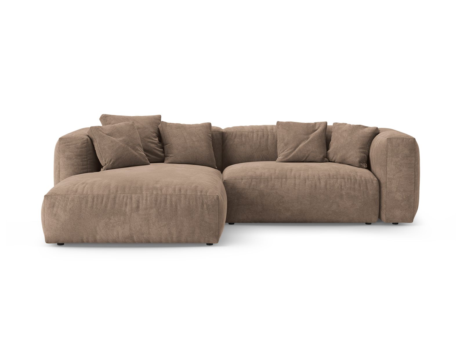 4-Sitzer Ecksofa links mit Schlaffunktion Martina in Dark Beige-Vogue präsentiert im Onlineshop von KAQTU Design AG. Bettsofa links ist von Micadoni