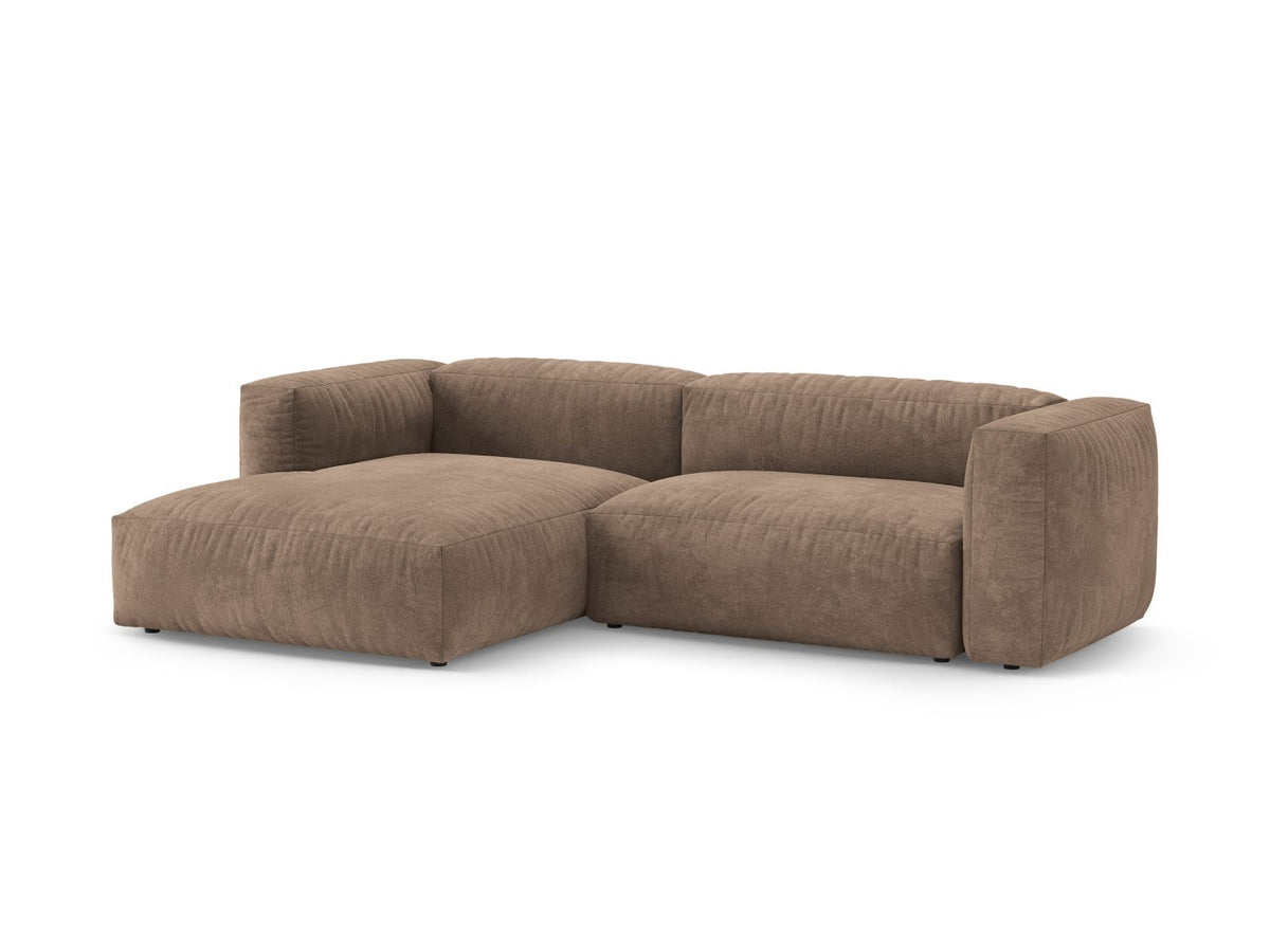 4-Sitzer Ecksofa links mit Schlaffunktion Martina in Dark Beige-Vogue präsentiert im Onlineshop von KAQTU Design AG. Bettsofa links ist von Micadoni
