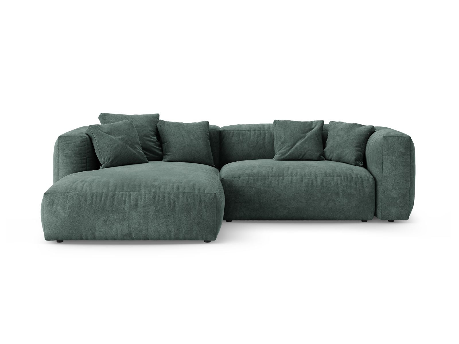 4-Sitzer Ecksofa links mit Schlaffunktion Martina in Petrol-Vogue präsentiert im Onlineshop von KAQTU Design AG. Bettsofa links ist von Micadoni
