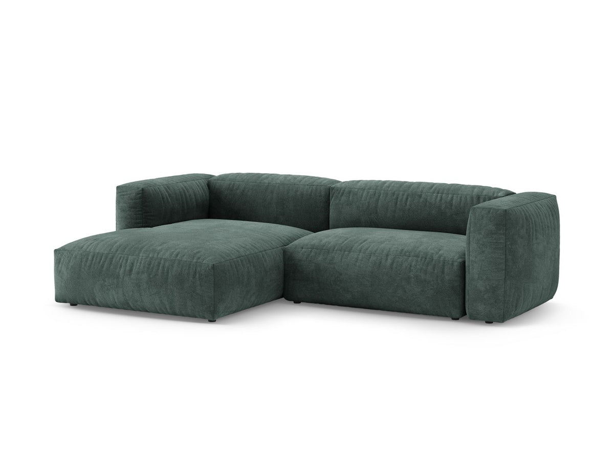 4-Sitzer Ecksofa links mit Schlaffunktion Martina in Petrol-Vogue präsentiert im Onlineshop von KAQTU Design AG. Bettsofa links ist von Micadoni